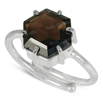 Natural Gemstone Adjustable Ring for Unisex