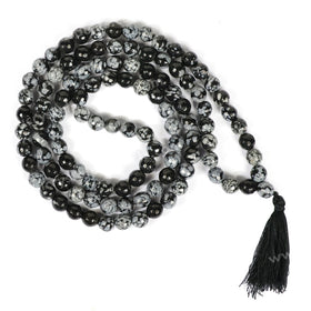 Snowflake Obsidian Crystal Mala