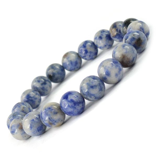 Natural Sodalite 10 mm Round Bead Bracelet for Communication, Focus & Emotional Balance