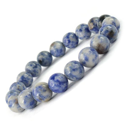 Natural Sodalite 10 mm Round Bead Bracelet for Communication, Focus & Emotional Balance