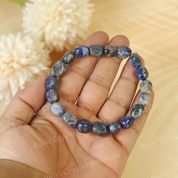 Natural Crystal Stone Sodalite Tumble Bracelet for Unisex