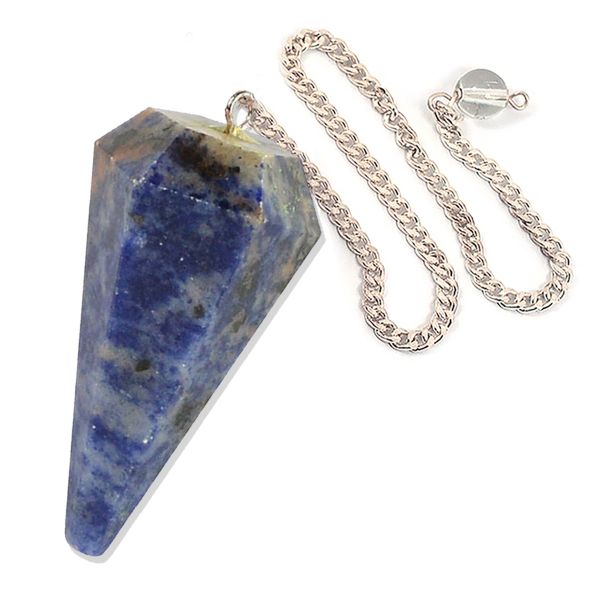sodalite Six faceted dowser pendulum charged by Reiki Grandmaster