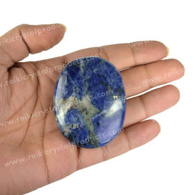 Sodalite Healing Crystal Palm Stone Polished