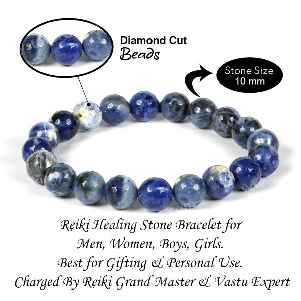 Sodalite 10 mm Faceted Bead Bracelet