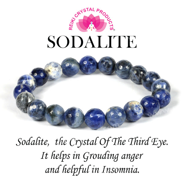 Sodalite 10 mm Faceted Bead Bracelet