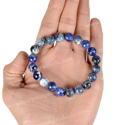 Sodalite 10 mm Faceted Bead Bracelet