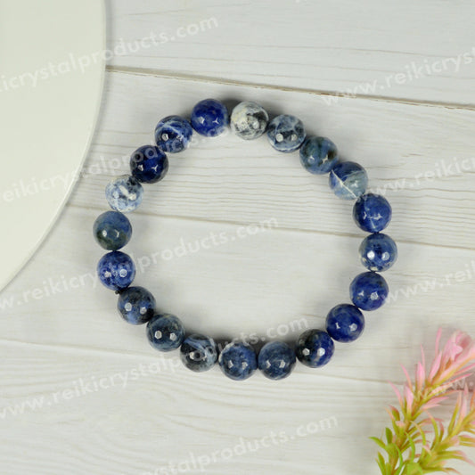 Sodalite 10 mm Faceted Bead Bracelet