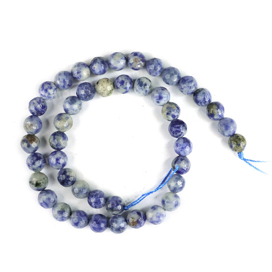 Sodalite 8 mm Faceted Loose Beads 45-50 pcs for Making Bracelet Mala Necklaces