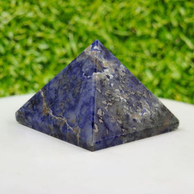 Natural Sodalite pyramid 40-45mm Reiki charged for clarity and focus