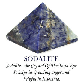 Blue Sodalite crystal pyramid for study table and meditation