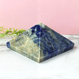 Natural Sodalite pyramid 50-55mm Reiki charged for clarity and focus