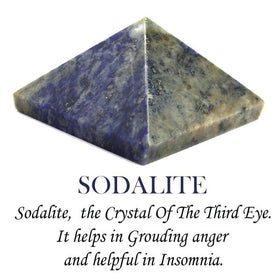 Blue Sodalite crystal pyramid for study table and meditation