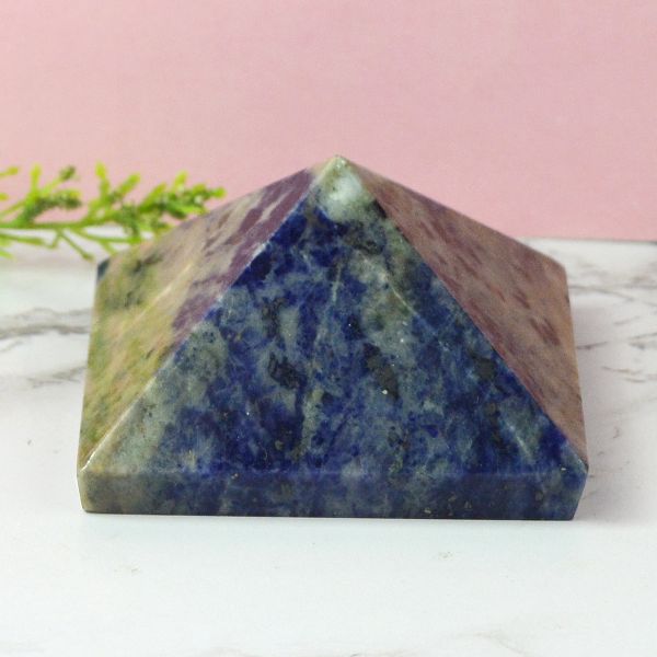 Sodalite Pyramid for Reiki Healing / Grid and Vastu Correction