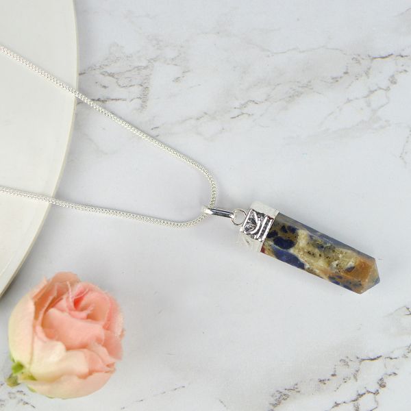 Natural AAA Pencil Shape Pendant - Locket With Metal Chain