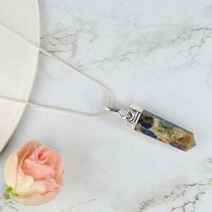 Natural AAA Pencil Shape Pendant - Locket With Metal Chain