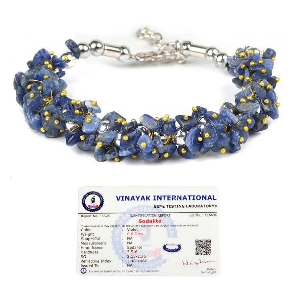 Certified Natural Crystal Stone Adjustable Chip Beads Bracelet