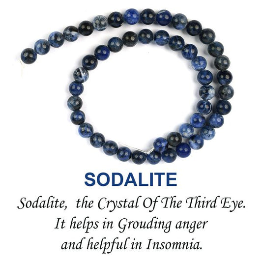 Sodalite 8 mm Round Loose Beads 45-50 pcs for Making Bracelet Mala Necklaces