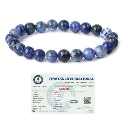 Certified Natural Crystal Stones 8 mm Round Beads Bracelet