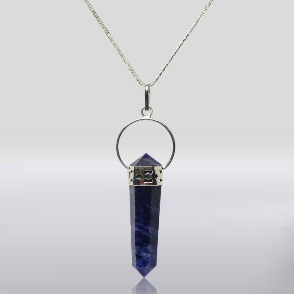 Natural Double Terminated Pencil Shape Pendant - Locket with Chain
