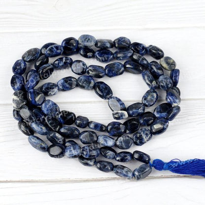 Natural Crystal Stone Oval Beads Mala for Unisex