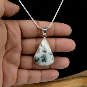 AAA Quality Solar Quartz Drop Shape Pendant With Chain