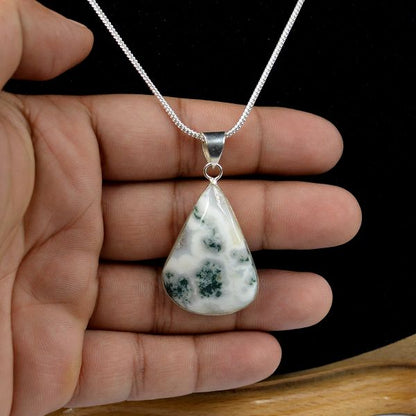 AAA Quality Solar Quartz Drop Shape Pendant With Chain
