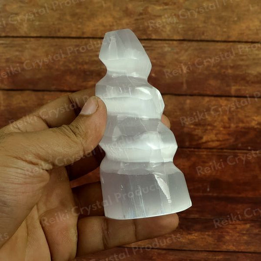 Natural Selenite Spiral Small Tower