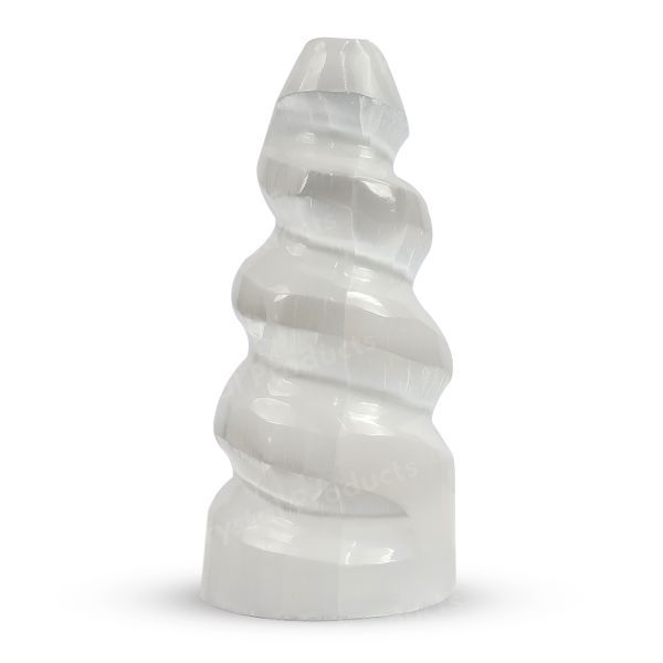 Natural Selenite Spiral Small Tower