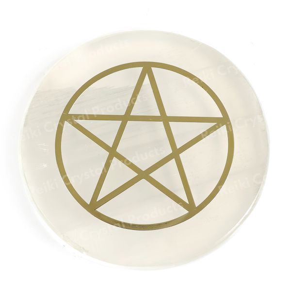 Selenite Star Symbal Charging Plate for Reiki Crystal Cleansing Size 7.6 cm (3 inch)
