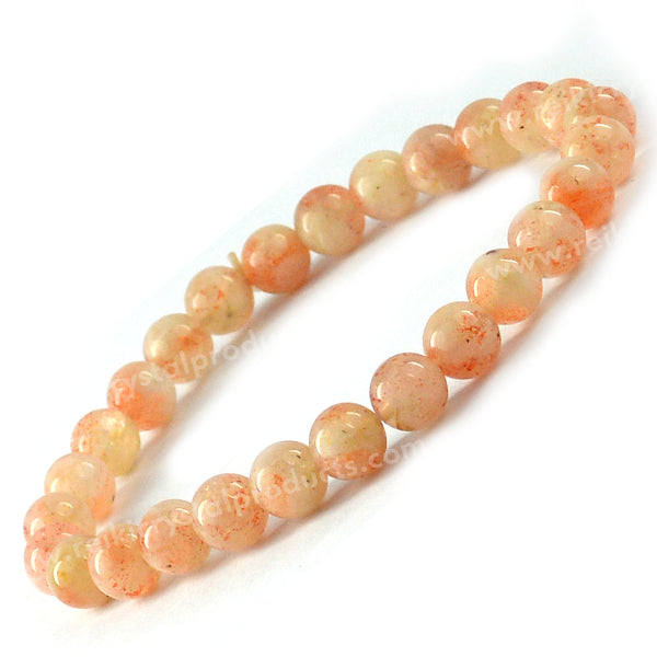 Natural Crystal Stones 8 mm Round Bead Bracelet