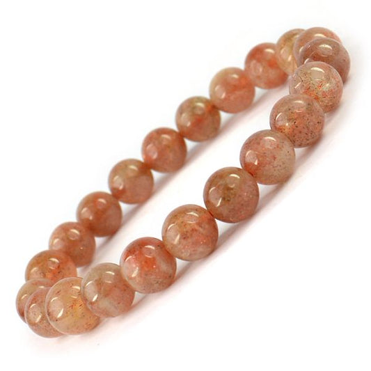 Sunstone 10 mm Round Bead Bracelet
