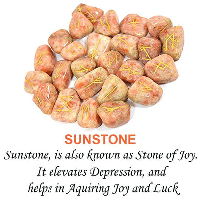 Natural Stone Tumble Shape Rune Set 25 Pc