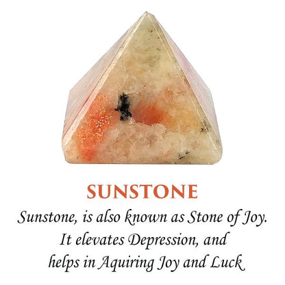 Natural Sunstone Pyramid 20-25 mm