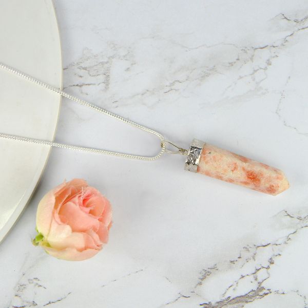 Natural AAA Pencil Shape Pendant - Locket With Metal Chain