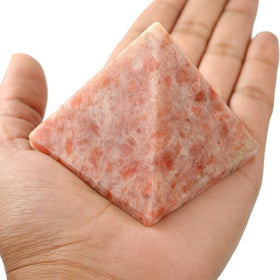 Natural Sunstone pyramid 50-55mm Reiki charged for confidence