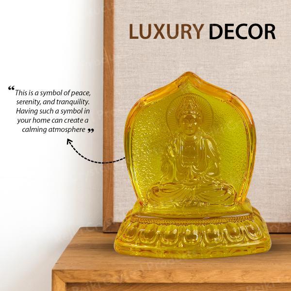 Feng Shui Glass Lady Buddha Yin/Kuan Yin/Tara Devi Goddess Statue Showpiece