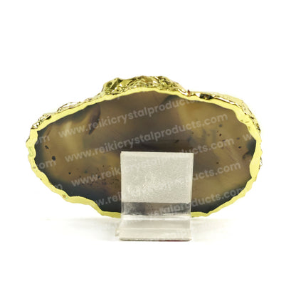 Crystal Stone Agate The Universe Supports Me Symbol Sileces & Coaster for Table Decoration