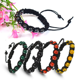Natural Crystal Stone 8 mm Round Bead Thread Bracelet