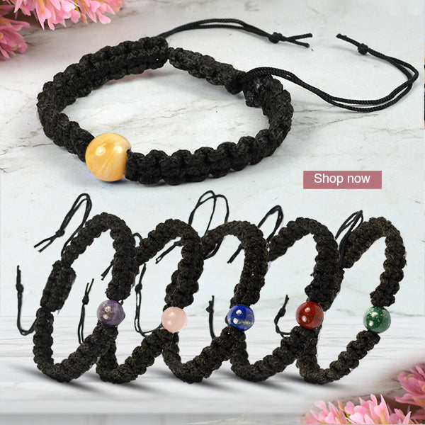 Natural Crystal Stone Macrame Nylon Cord Adjustable Energized By Reiki Grand Master