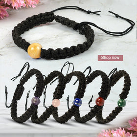 Natural Crystal Stone Macrame Nylon Cord Adjustable Energized By Reiki Grand Master