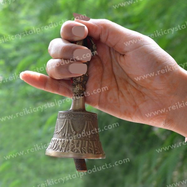 Spiritual Brass Tibetan Singing Bell with Wooden Stick Size 11.4 cm (4.5 inch)