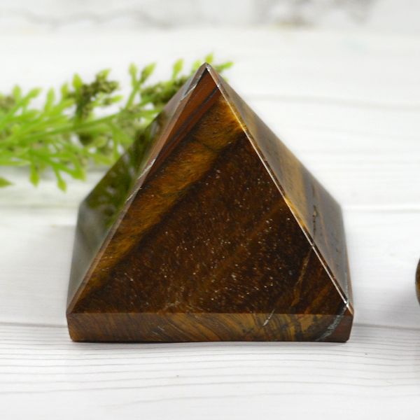 Tiger Eye Confidence Protection Crystal Pyramid
