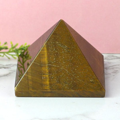 Natural Tiger Eye Crystal Pyramid 50–55 mm