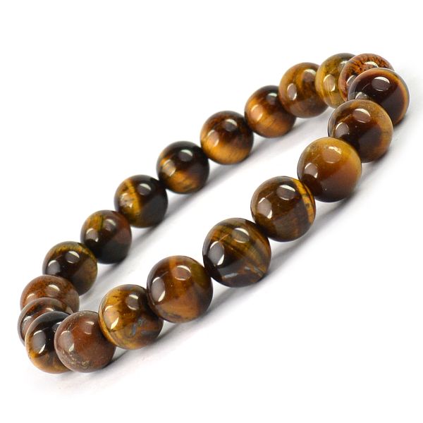 Tiger Eye 10 mm Round Bead Bracelet