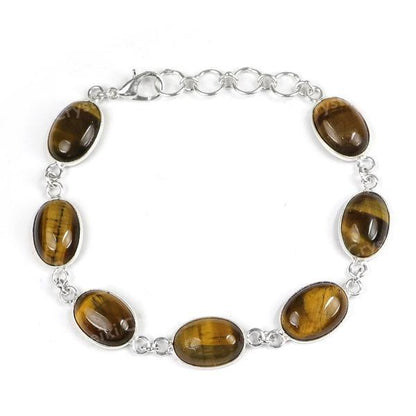 Natural Crystal Stone Adjustable Metal Bracelet for Unisex