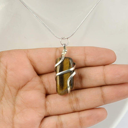 Certified AAA Quality Natural Wire Wrapped Crystal Stone Pendant