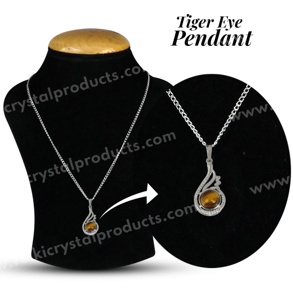 AAA Natural Crystal Stone Pendant - Locket with Metal Chain