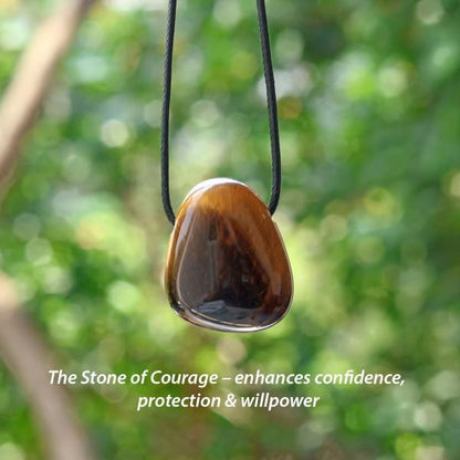 Natural Crystal Stone Tumble Pendant with Thread for Unisex