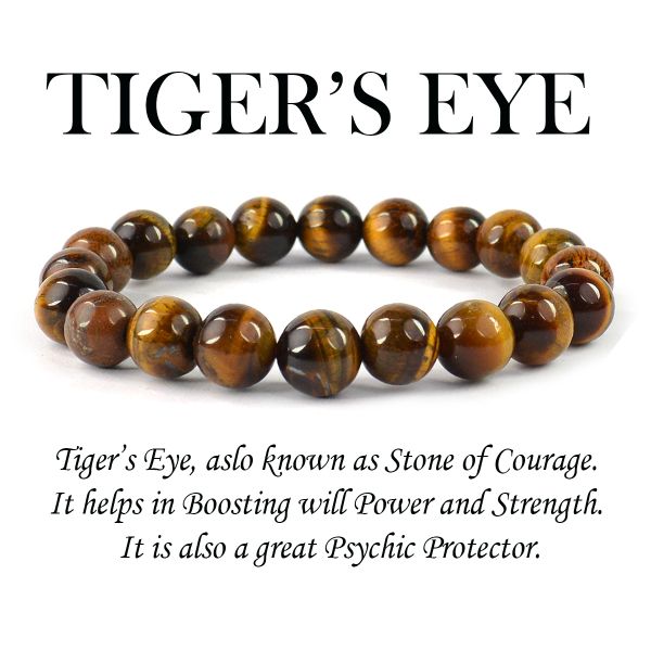 Reiki Charged Tiger Eye 10 mm Bead Bracelet for Daily Wear
