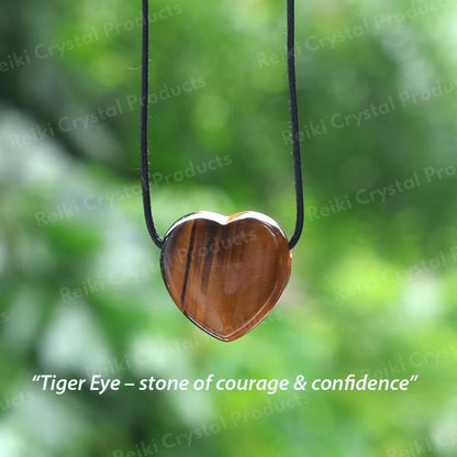 Natural Crystal Stone Heart Shape Pendant Locket with Thread for Unisex
